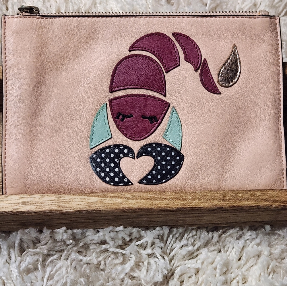 Anthropologie Miss Albright Zodiac Scorpio You Are So Daring! Clutch Embroidered